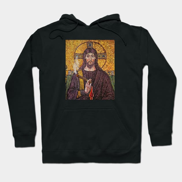 Holy Smoke! Jesus Mosaic Art Hoodie by BullShirtCo